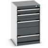 CUBIO CABINET 4 DRAWERS WxDxH:525x525x800mm DARK GREY thumbnail-0