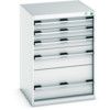 CUBIO CABINET 5 DRAWERS WxDxH:650x650x900mm GREY thumbnail-0