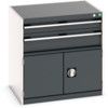 CUBIO DRW/DOOR CABINET 2 DRAWERS HD WxDxH: 800x650x800mm DARK GREY thumbnail-0