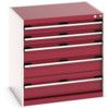 CUBIO CABINET 5 DRAWERS HD WxDxH:800x650x800mm RED thumbnail-0