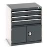 CUBIO DRW/DOOR CABINET 3 DRAWERS HD WxDxH: 800x650x900mm DARK GREY thumbnail-0