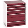 CUBIO CABINET 5 DRAWERS WxDxH:800x650x900mm RED thumbnail-0