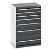 CUBIO CABINET 7 DRAWERS HD WxDxH:800x650x1200mm DARK GREY thumbnail-0