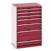 CUBIO CABINET 7 DRAWERS HD WxDxH:800x650x1200mm RED thumbnail-0