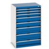 CUBIO CABINET 8 DRAWERS HD WxDxH:800x650x1200mm BLUE thumbnail-0