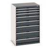 CUBIO CABINET 8 DRAWERS HD WxDxH:800x650x1200mm DARK GREY thumbnail-0