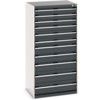 CUBIO CABINET 11 DRAWERS HDWxDxH: 800x650x1600mm DARK GREY thumbnail-0