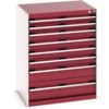 CUBIO CABINET 8 DRAWERS HD WxDxH:800x650x1000mm RED thumbnail-0