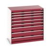 CUBIO CABINET 8 DRAWERS HD WxDxH:1050x650x1000mm RED thumbnail-0