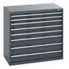 CUBIO CABINET 8 DRAWERS HD WxDxH:1050x650x1000mm ALL DARK GREY thumbnail-0