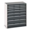 CUBIO CABINET 8 DRAWERS HD WxDxH:1050x650x1200mm DARK GREY thumbnail-0