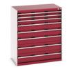 CUBIO CABINET 8 DRAWERS HD WxDxH:1050x650x1200mm RED thumbnail-0