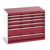 CUBIO CABINET 6 DRAWERS HD WxDxH:1050x650x800mm RED thumbnail-0