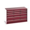 CUBIO CABINET 5 DRAWERS HD WxDxH:1300x650x800mm RED thumbnail-0