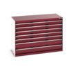 CUBIO CABINET 7 DRAWERS HD WxDxH:1300x650x900mm RED thumbnail-0