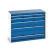 CUBIO CABINET 5 DRAWERS HD WxDxH:1300x650x1000mm BLUE thumbnail-0