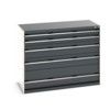 CUBIO CABINET 5 DRAWERS HD WxDxH:1300x650x1000mm DARK GREY thumbnail-0