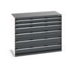 CUBIO CABINET 6 DRAWERS HD WxDxH:1300x650x1000mm DARK GREY thumbnail-0