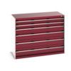 CUBIO CABINET 6 DRAWERS HD WxDxH:1300x650x1000mm RED thumbnail-0