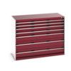 CUBIO CABINET 7 DRAWERS HD WxDxH:1300x650x1000mm RED thumbnail-0