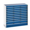 CUBIO CABINET 10 DRAWERS HDWxDxH: 1300x650x1200mm BLUE thumbnail-0