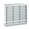 CUBIO CABINET 10 DRAWERS HDWxDxH: 1300x650x1200mm GREY thumbnail-0