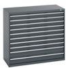 CUBIO CABINET 10 DRAWERS HD WxDxH: 1300x650x1200mm ALL DARK GREY thumbnail-0