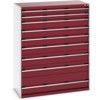 CUBIO CABINET 9 DRAWERS HD WxDxH:1300x650x1600mm RED thumbnail-0