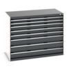 CUBIO CABINET 8 DRAWERS HD WxDxH:1300x650x1000mm DARK GREY thumbnail-0