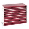 CUBIO CABINET 8 DRAWERS HD WxDxH:1300x650x1000mm RED thumbnail-0