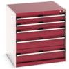 CUBIO CABINET 5 DRAWERS HD WxDxH:800x750x800mm RED thumbnail-0