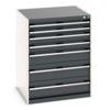 CUBIO CABINET 7 DRAWERS HD WxDxH:800x750x1000mm DARK GREY thumbnail-0