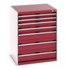 CUBIO CABINET 7 DRAWERS HD WxDxH:800x750x1000mm RED thumbnail-0