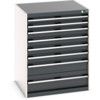 CUBIO CABINET 8 DRAWERS HD WxDxH:800x750x1000mm DARK GREY thumbnail-0