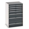 CUBIO CABINET 7 DRAWERS HD WxDxH:800x750x1200mm DARK GREY thumbnail-0