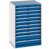 CUBIO CABINET 10 DRAWERS HDWxDxH: 800x750x1200mm BLUE thumbnail-0