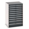 CUBIO CABINET 10 DRAWERS HDWxDxH: 800x750x1200mm DARK GREY thumbnail-0