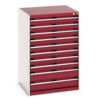 CUBIO CABINET 10 DRAWERS HDWxDxH: 800x750x1200mm RED thumbnail-0