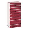 CUBIO CABINET 9 DRAWERS HD WxDxH:800x750x1600mm RED thumbnail-0