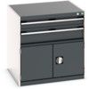 CUBIO DRW/DOOR CABINET 2 DRAWERS HD WxDxH: 800x750x800mm DARK GREY thumbnail-0