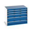 CUBIO CABINET 5 DRAWERS HD WxDxH:1050x750x800mm BLUE thumbnail-0