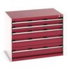 CUBIO CABINET 5 DRAWERS HD WxDxH:1050x750x800mm RED thumbnail-0