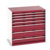 CUBIO CABINET 7 DRAWERS HD WxDxH:1050x750x1000mm RED thumbnail-0