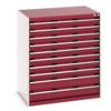 CUBIO CABINET 10 DRAWERS HDWxDxH: 1050x750x1200mm RED thumbnail-0