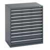 CUBIO CABINET 10 DRAWERS HD WxDxH: 1050x750x1200mm ALL DARK GREY thumbnail-0