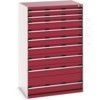 CUBIO CABINET 9 DRAWERS HD WxDxH:1050x750x1600mm RED thumbnail-0