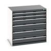 CUBIO CABINET 6 DRAWERS HD WxDxH:1050x750x1000mm DARK GREY thumbnail-0