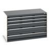 CUBIO CABINET 5 DRAWERS HD WxDxH:1300x750x800mm DARK GREY thumbnail-0