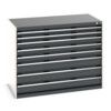 CUBIO CABINET 8 DRAWERS HD WxDxH:1300x750x1000mm DARK GREY thumbnail-0