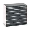 CUBIO CABINET 8 DRAWERS HD WxDxH:1300x750x1200mm DARK GREY thumbnail-0